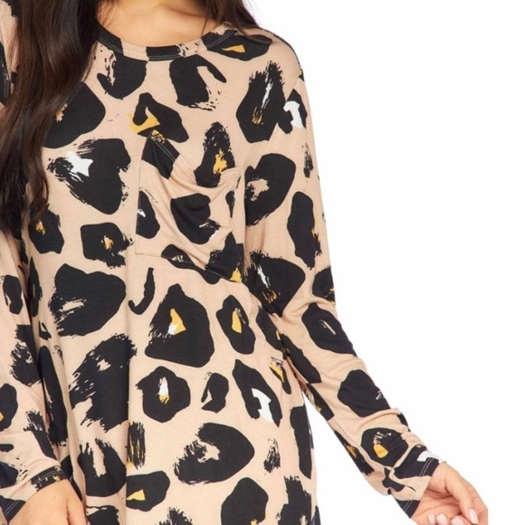 Mud Pie Holland Tan Leopard Print Shirt NWT - Picture 4 of 4